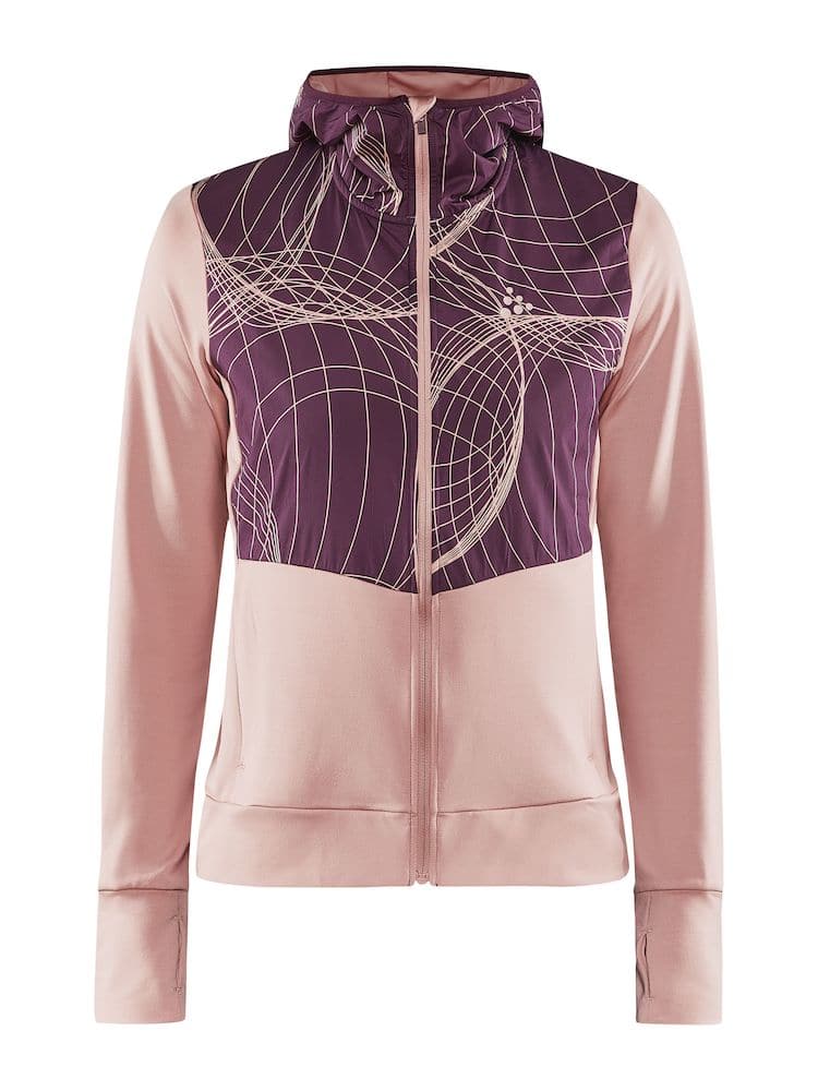 Craft Adv Charge Jersey Hood Jacket Bleikur-burgundy