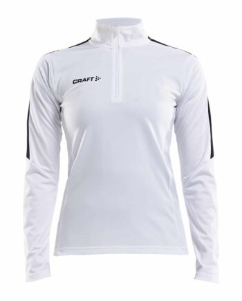 Craft Progress Halfzip Ls Tee Kvinder White