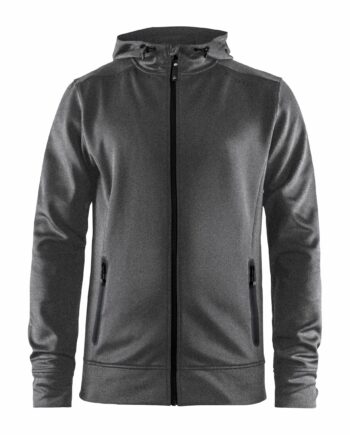Craft Noble Full Zip Hood Maend Darkgrey Melange