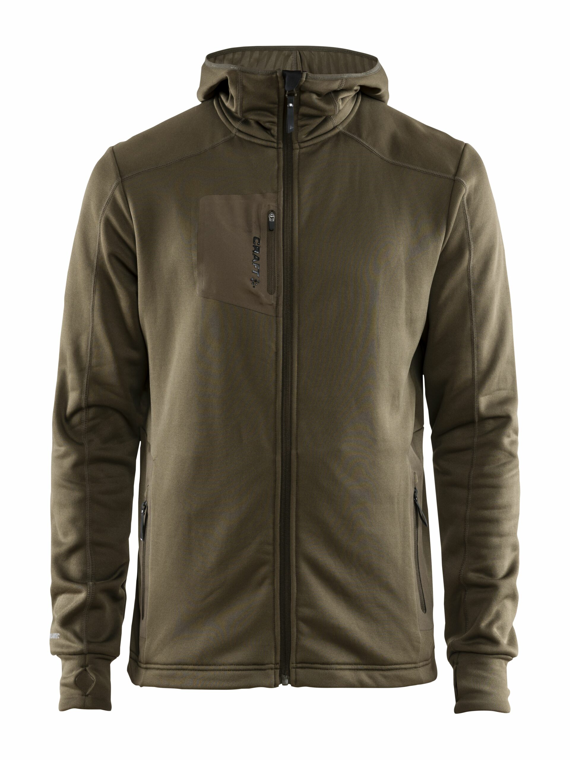 Craft Trict Polartec Hood Maend Dark Olive