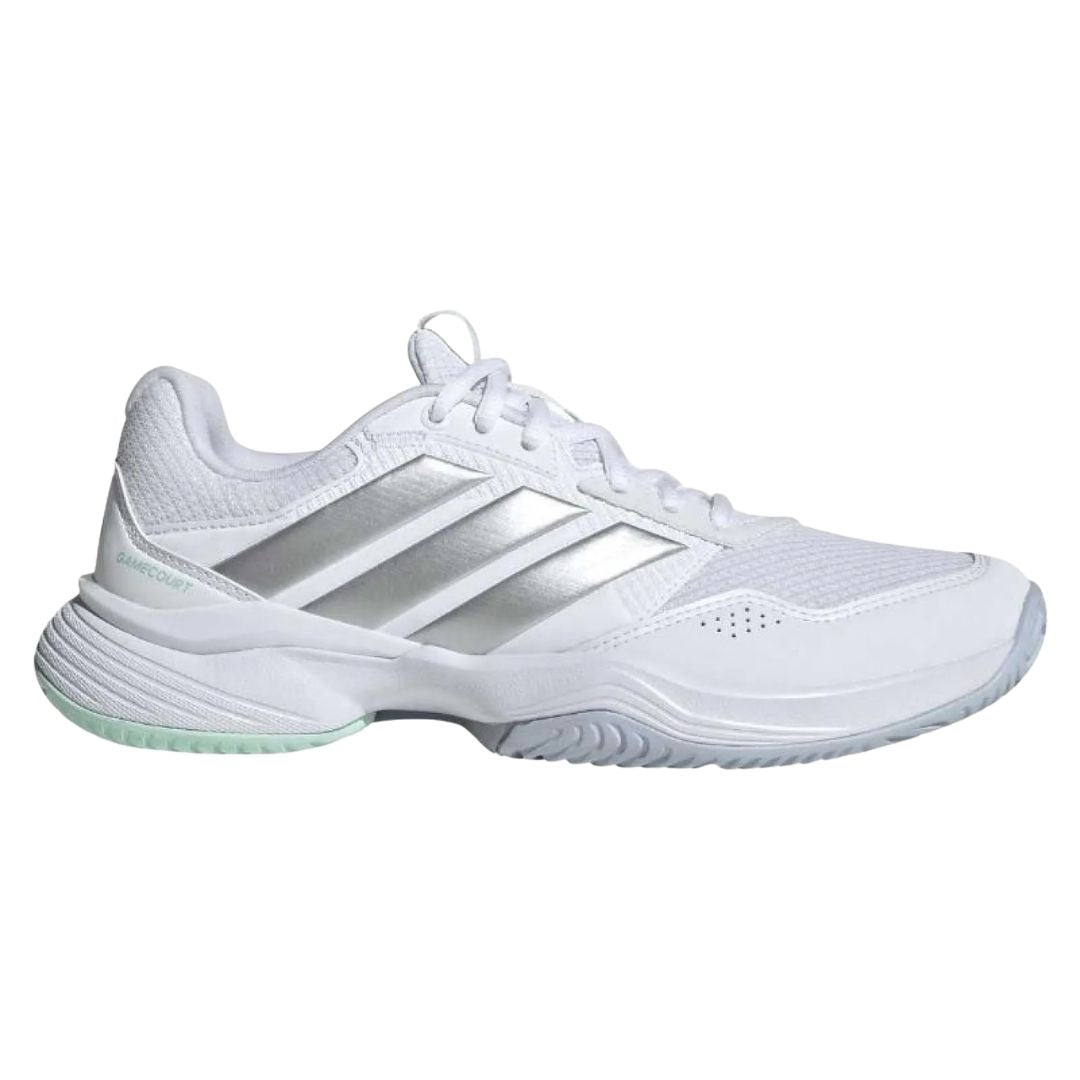 Adidas Gamecourt Women Cloud White Silver Metallic Ice Blue 36