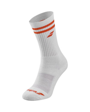 Babolat Team Single Socks Men  White Cherry Tomato  39-42