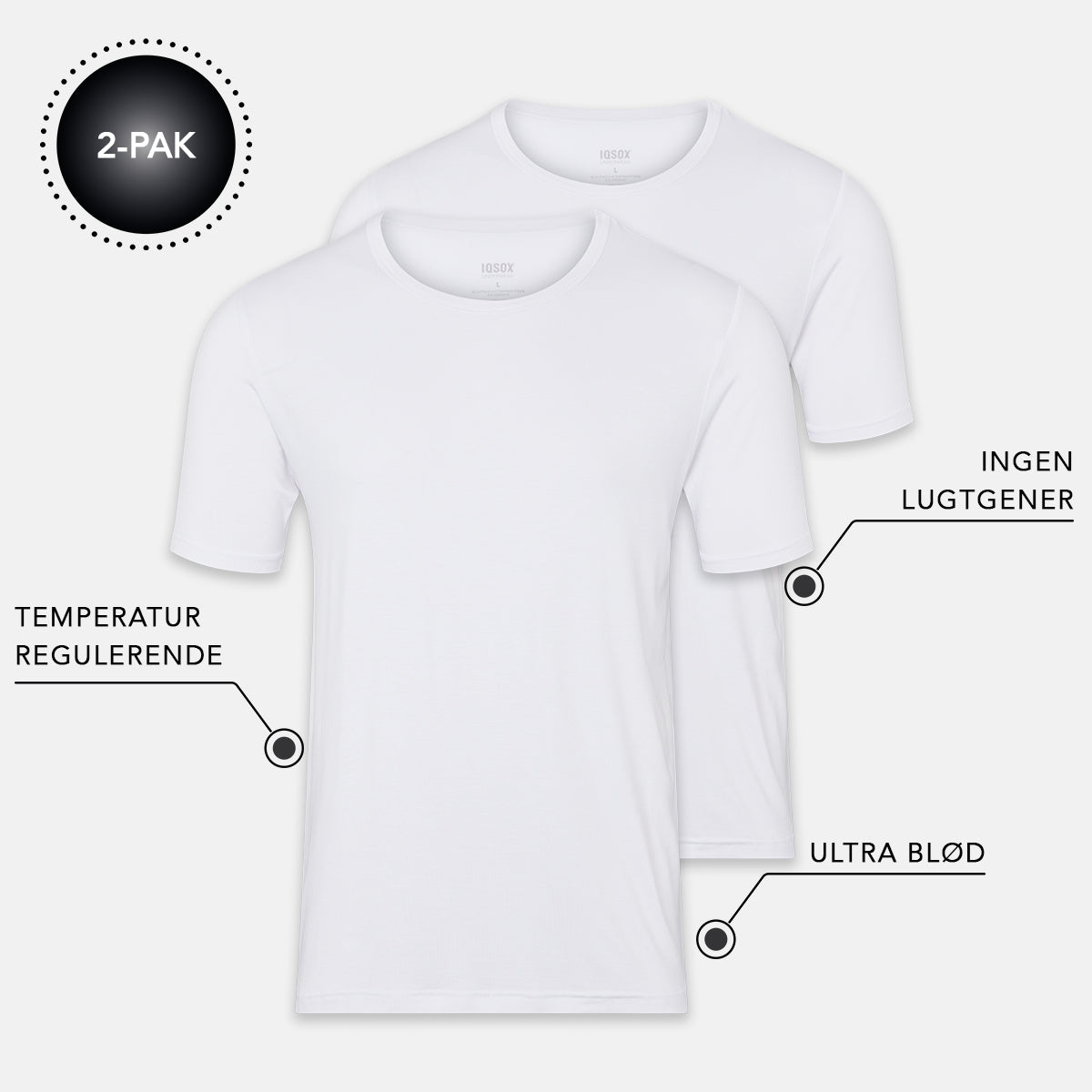 Iq Sox Bambus -shirt Hvid -pack Medium