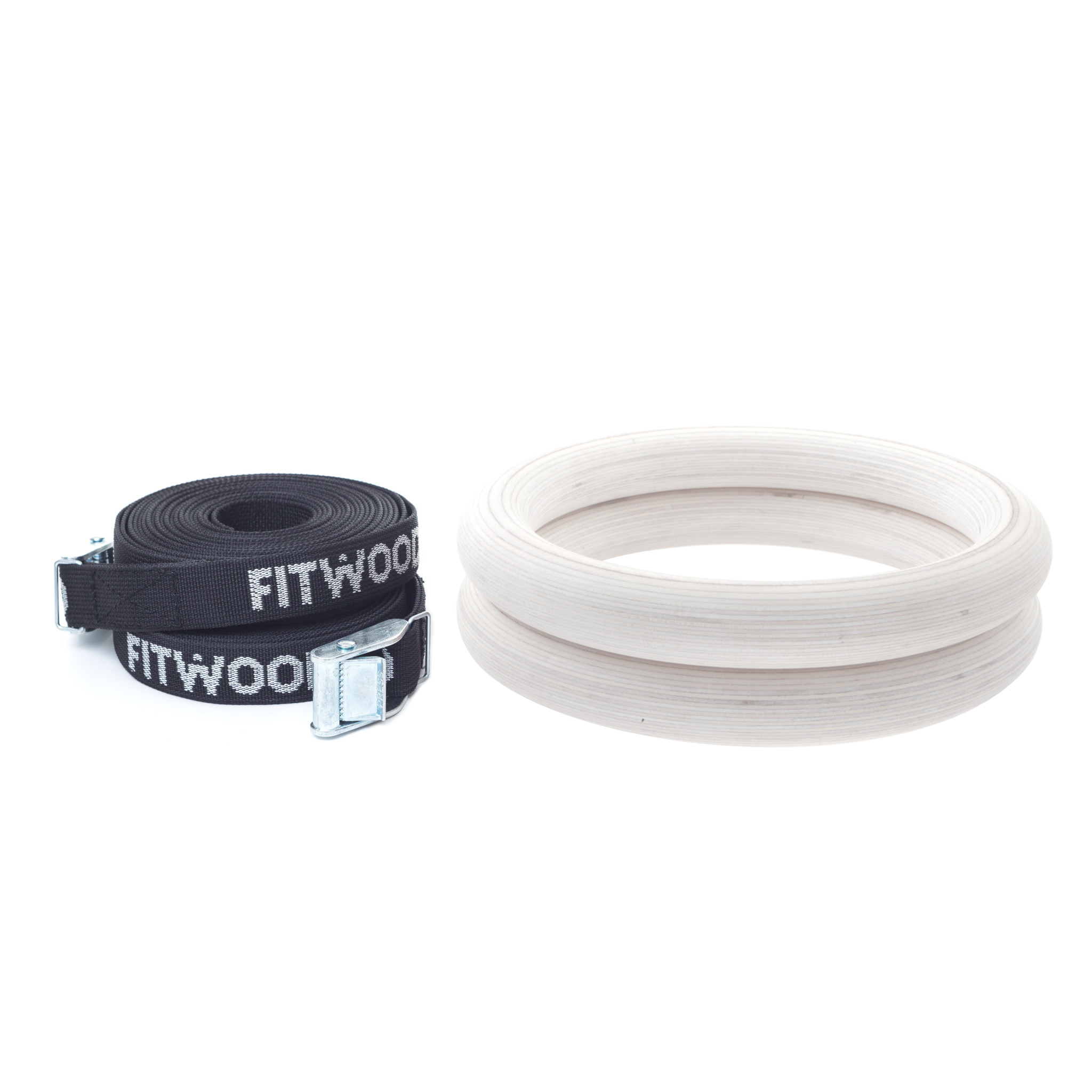 Fitwood Ulpu Gymnastikringe 28mm Glazing-overflade   Sort Strop