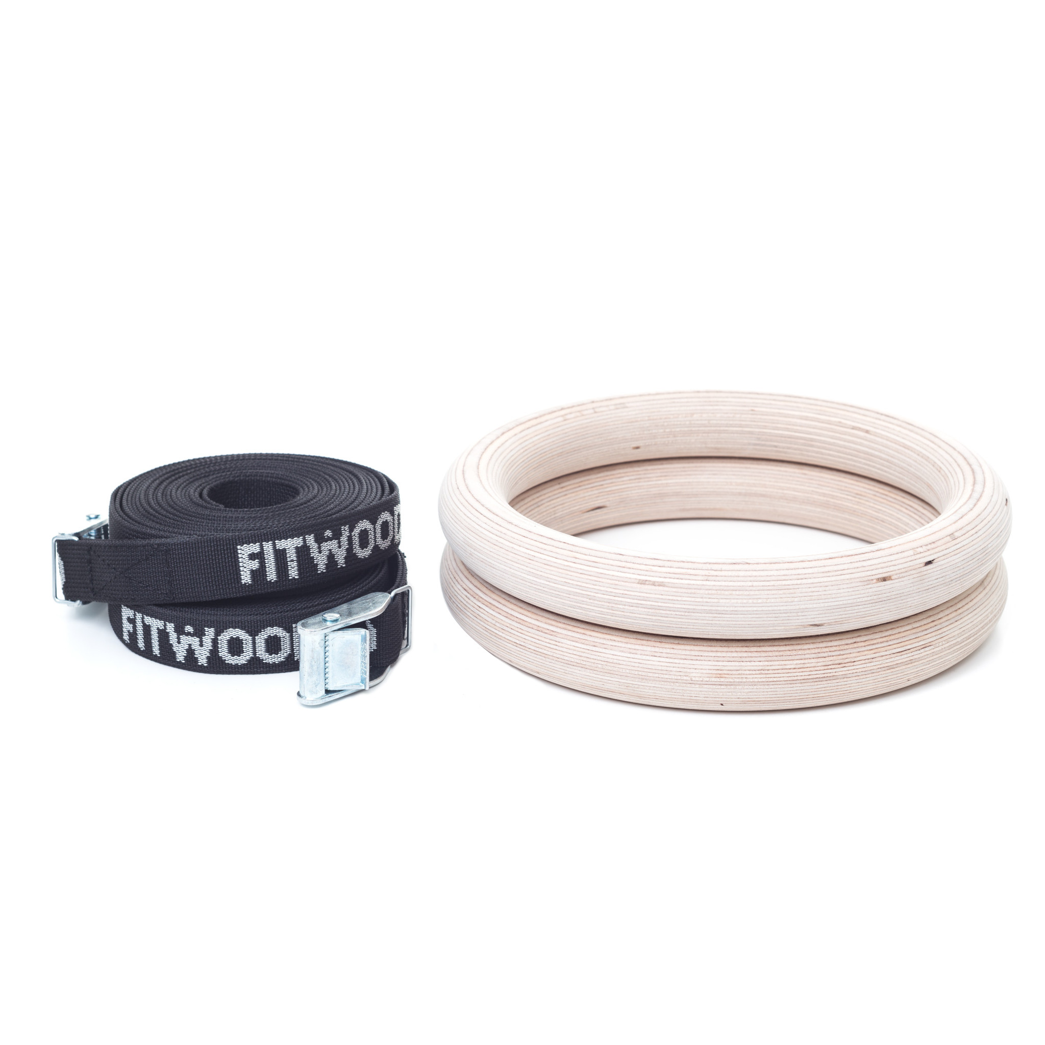 Fitwood Ulpu Gymnastikringe 28mm Træ-overflade   Sort Strop