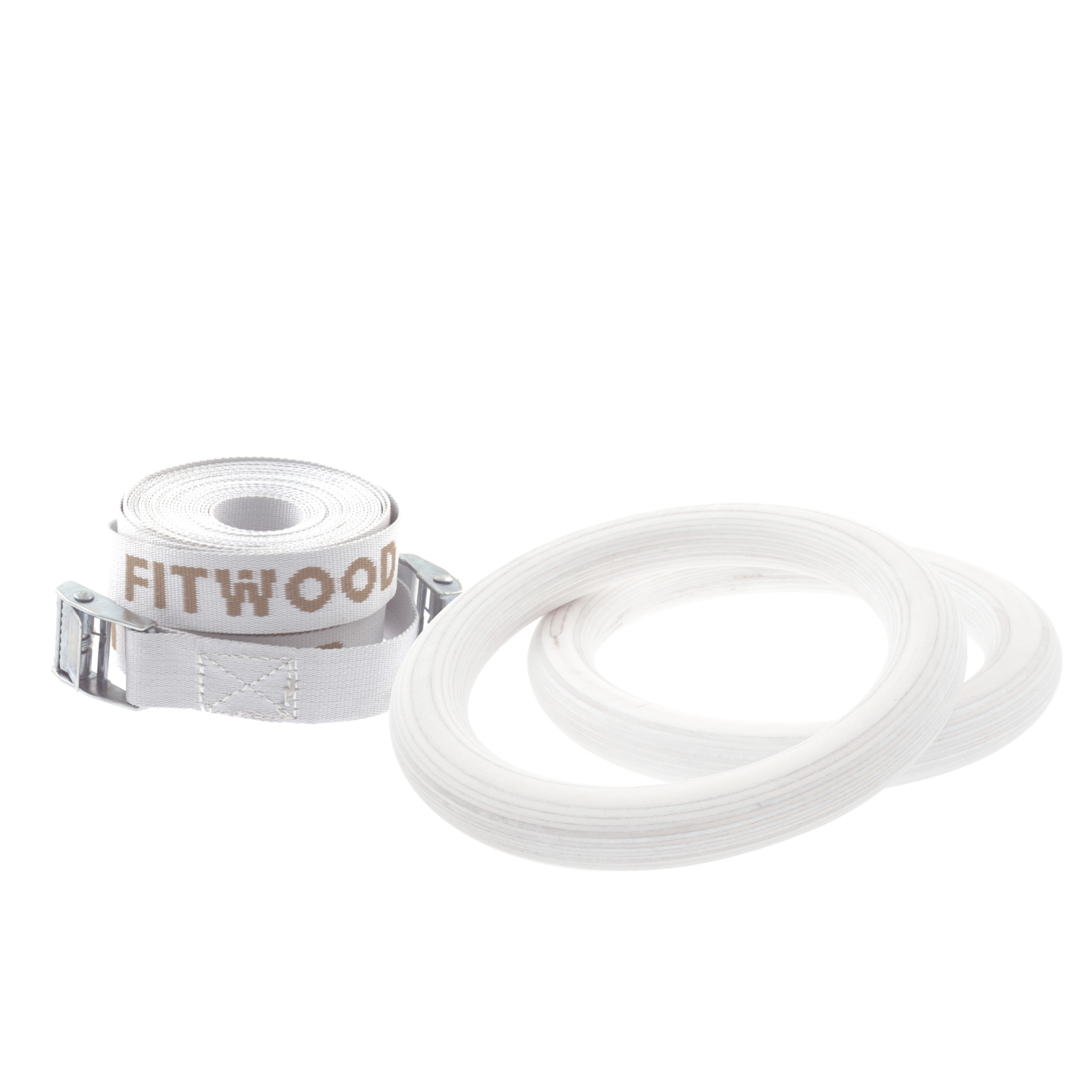 Fitwood Ulpu Mini Gymnastikringe 28mm Hvid Overflade   Hvid Strop