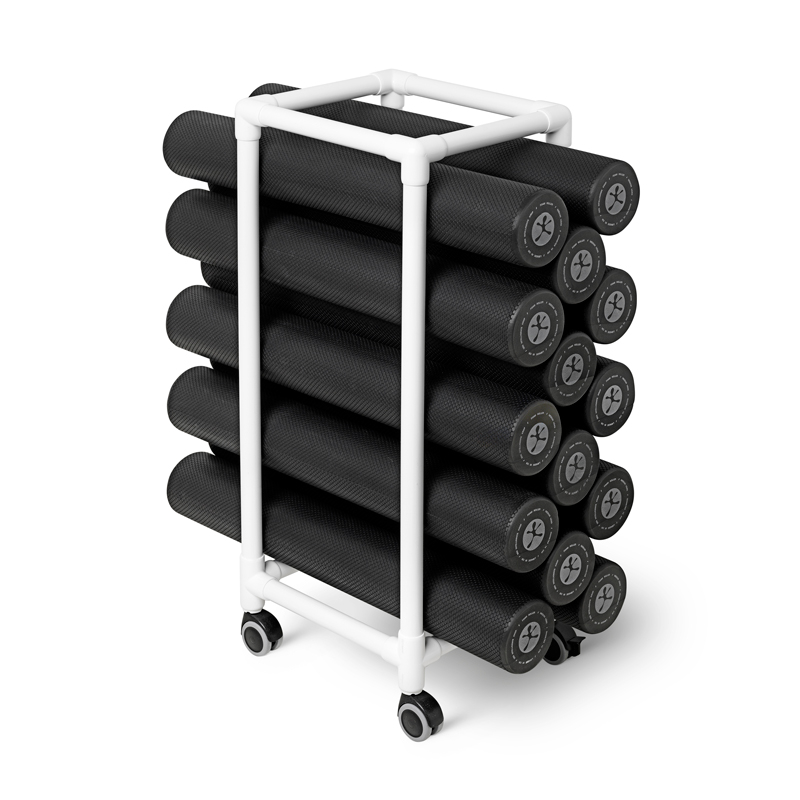 Foam Roller Rack   Pvc Med Hjul  Hvid