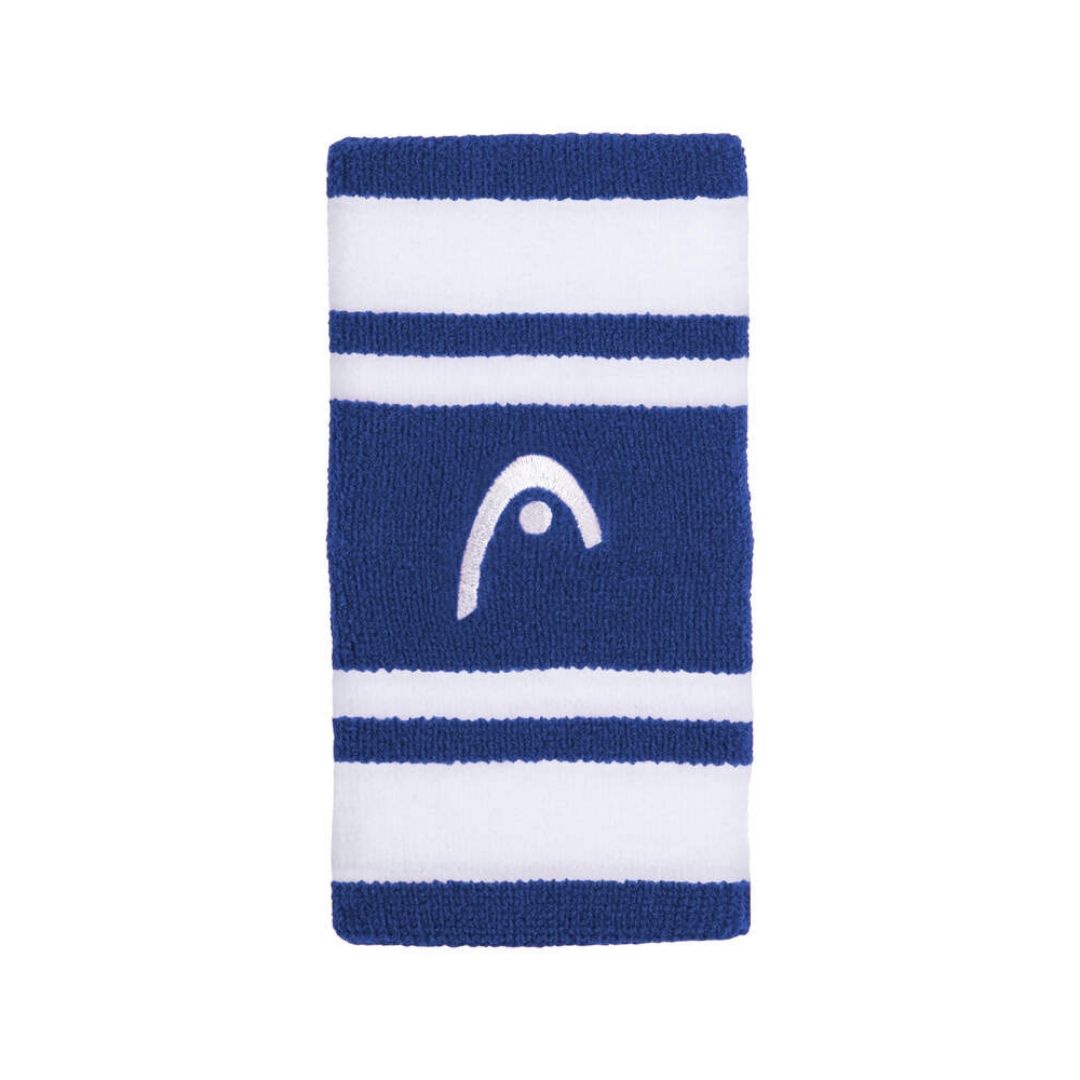 Head Wristband Striped Quot Royal White