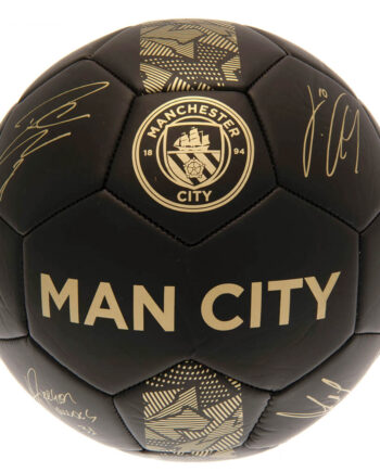 Manchester City Fc Fodbold Med Underskrifter Str