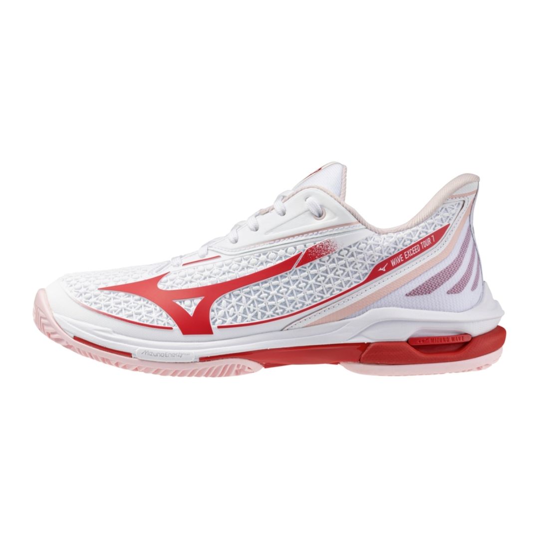 Mizuno Wave Exceed Tour Cc Women White Fiery Red Pinkesque 36