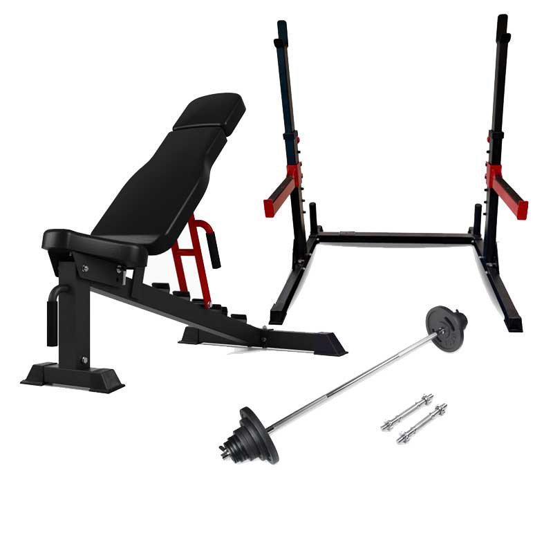 Peak Fitness Træningssæt Inkl Vægtsæt 30 Mm Støbejern 110 Kg