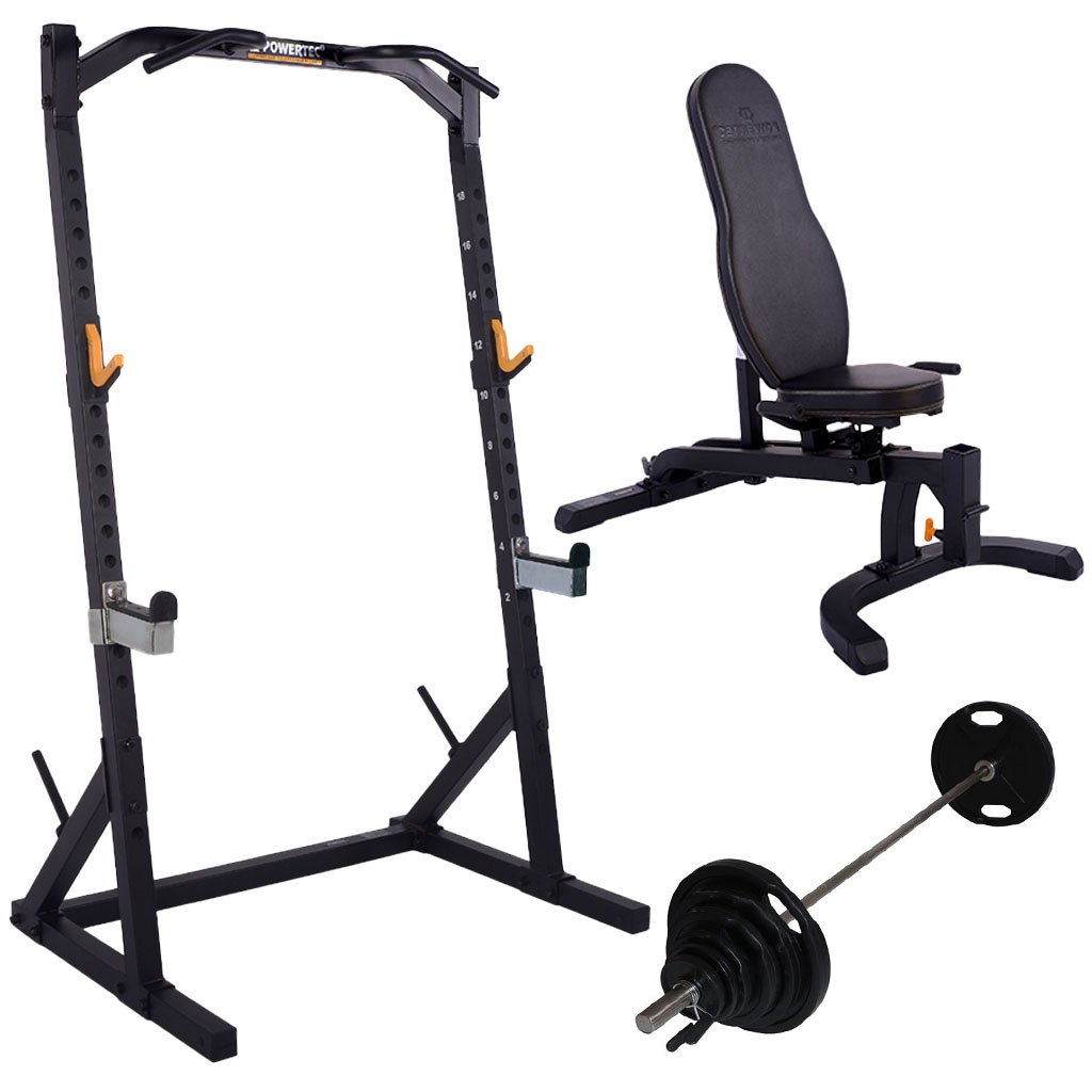 Powertec Half Rack Bænk Og 125 Kg Sort 50 Mm Black