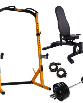 Powertec  Half Rack  Træningssæt    125 Kg  Bumper Vægtsæt Yellow