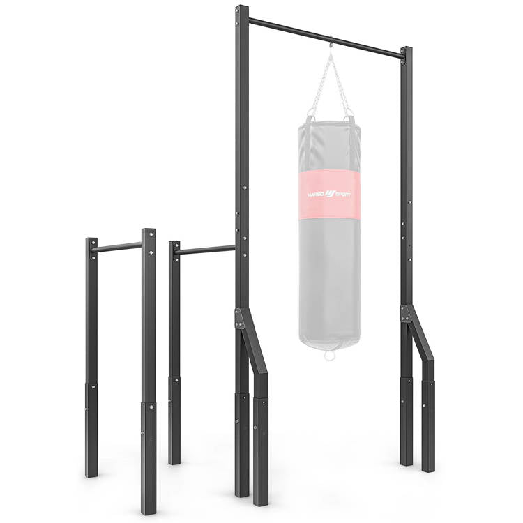 Pull-up Bar Med Boksepude-holder Og Lange Dip-stænger Skaffevare