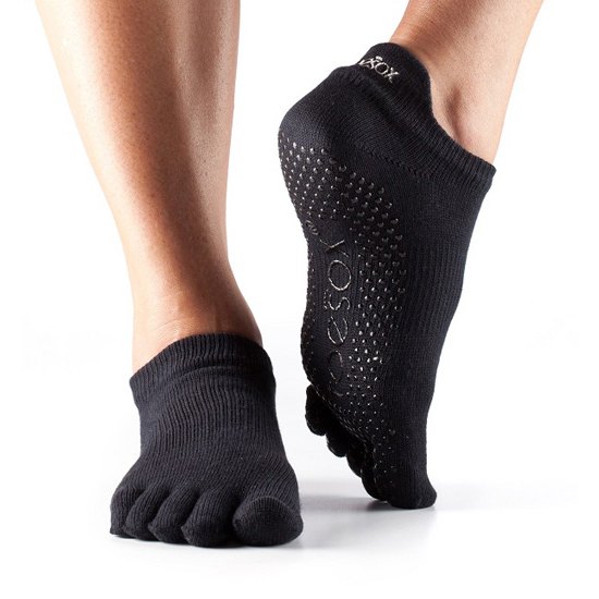 Toesox Fulltoe Lowrise Grip  Sort Xs