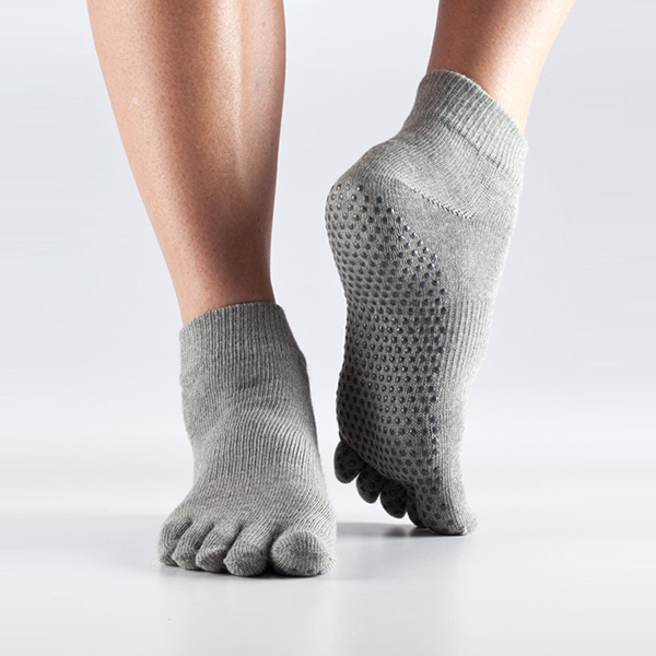Toesox Fulltoe Non-slip Ankel  Heather Grey