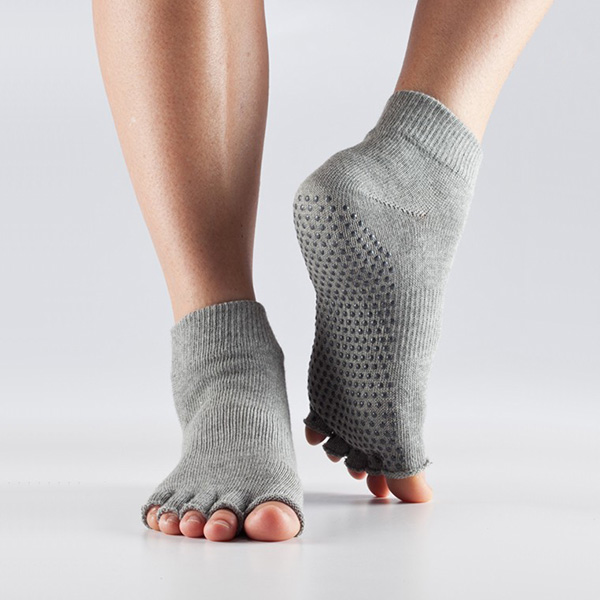 Toesox Halftoe Ankel Non-slip  Heather Grey