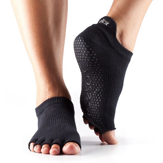 Toesox Halftoe Lowrise Grip  Sort