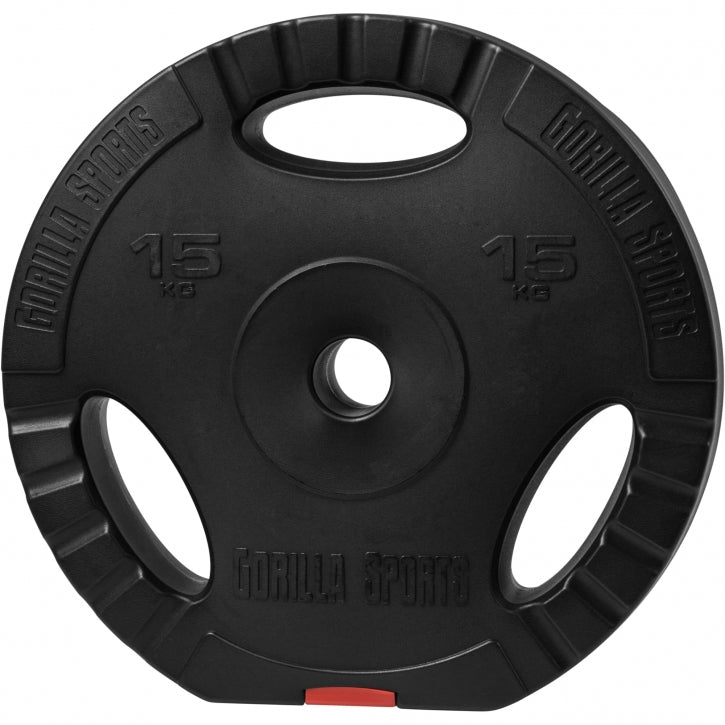 Vægtskive Med Greb   Hård Plast 15 Kg  30 Mm