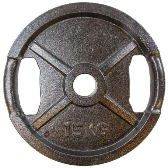 Vægtskive Sort Metal Med Greb 50 Mm 15 Kg