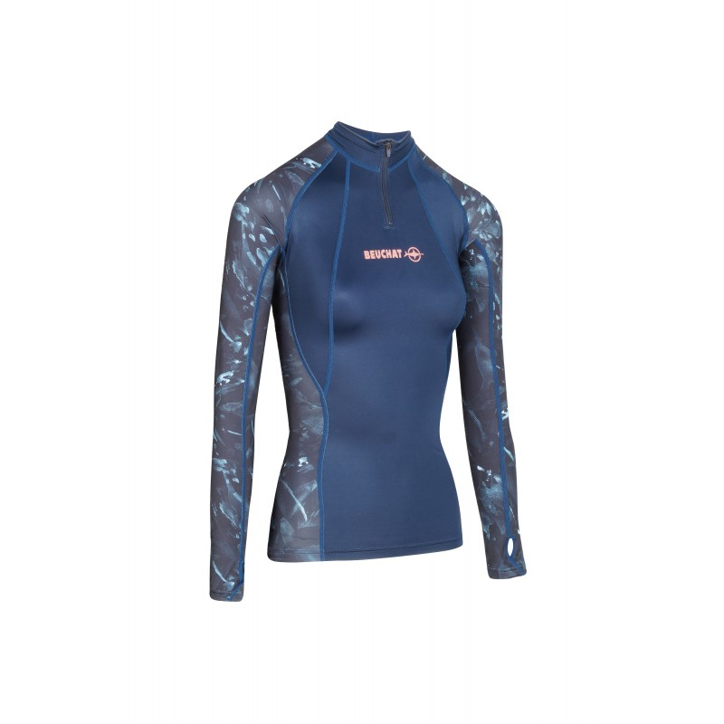 Beuchat Atoll Seaweed Langærmet Rashguard Dame   Mm Blå