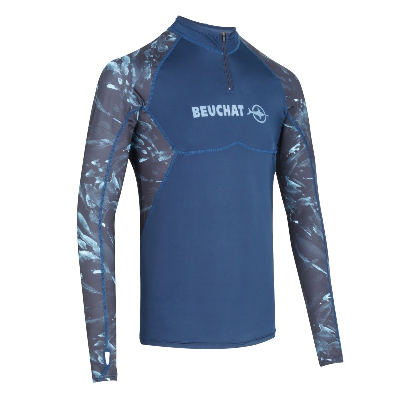 Beuchat Atoll Seaweed Langærmet Rashguard Herre   Mm Blå