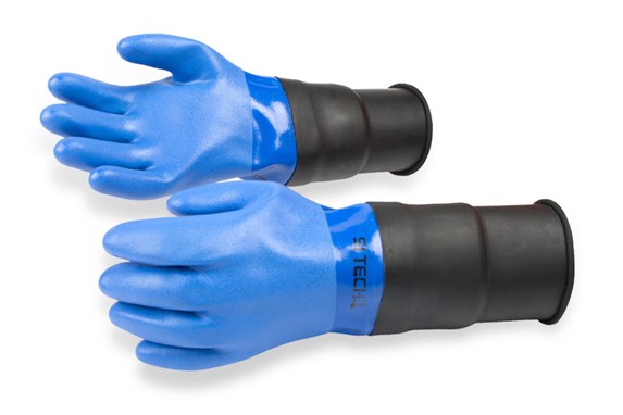 Blue Pvc Glove Extended Cuff Medium