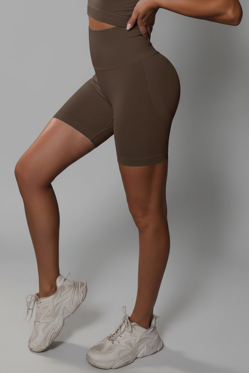 Bodycurve Scrunch Shorts   Brown Small   Brown