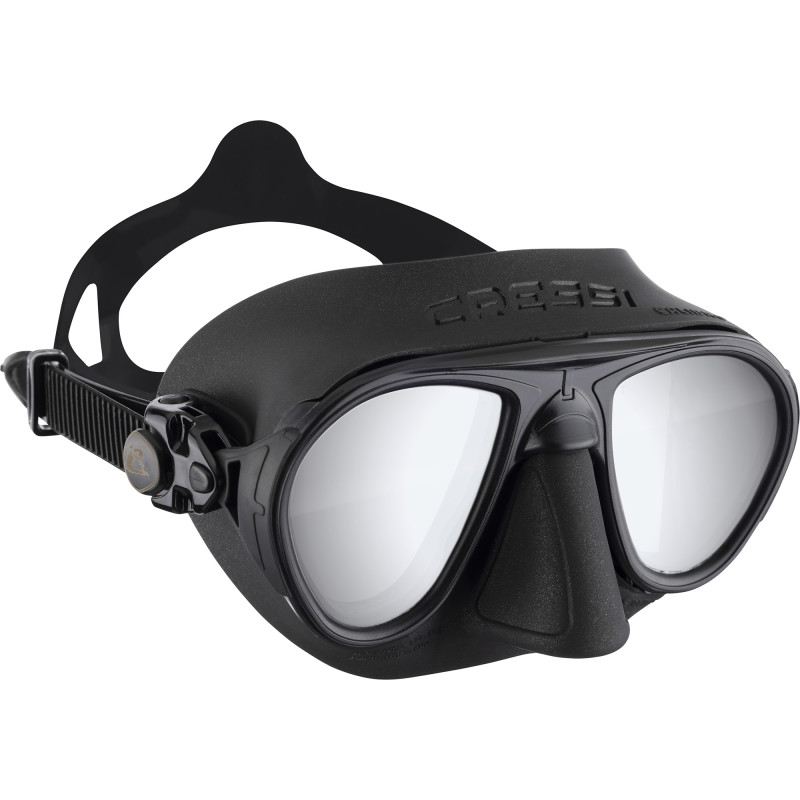 Cressi Calibro Dykkermaske Sort   Sort   Sølv Mirrored Lens