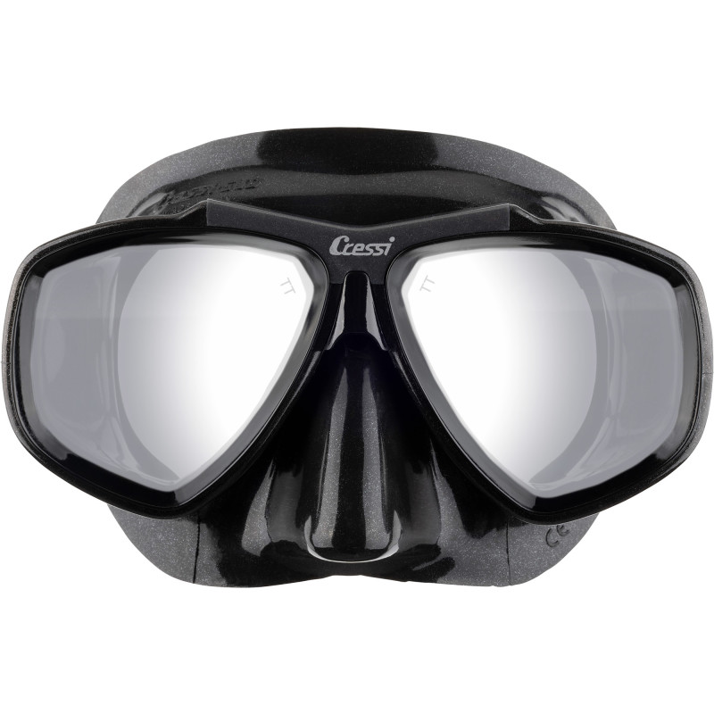 Cressi Focus Dykkermaske Sort   Sort   Sølv Mirrored Lens