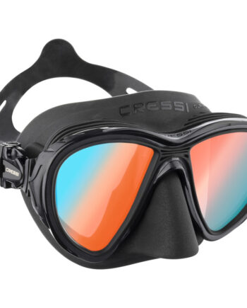 Cressi Quantum Dykkermaske Sort   Blå   Orange Glas