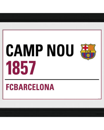 Fc Barcelona Indrammet Street Sign