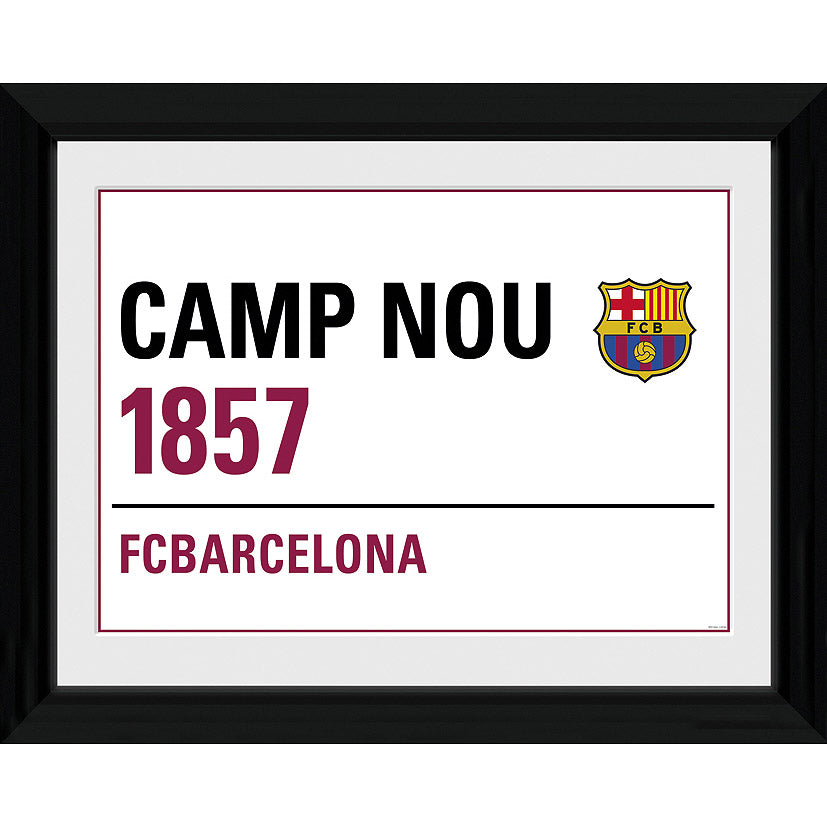 Fc Barcelona Indrammet Street Sign