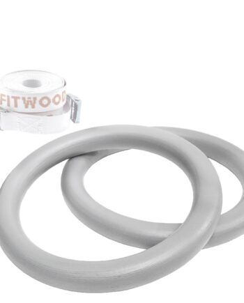Fitwood Ulpu Gymnastikringe 28mm Grå Overflade   Hvid Strop