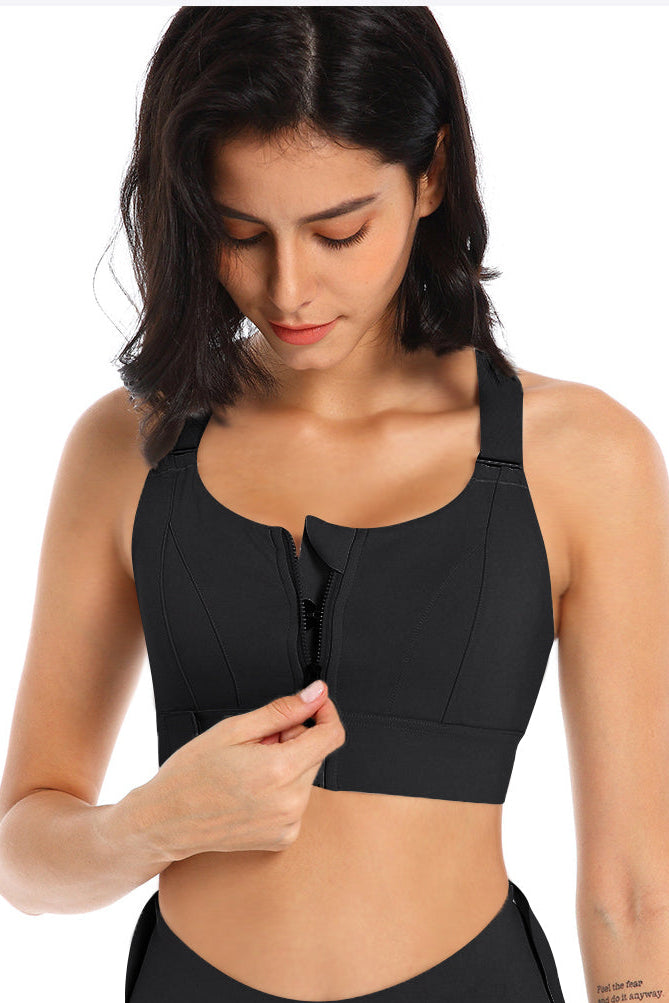 High Support Sports Bh Med Lynlås     Black Medium   Black