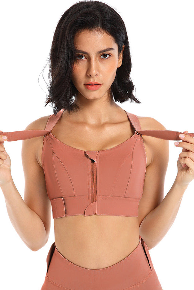 High Support Sports Bh Med Lynlås     Indianred Small   Indianred