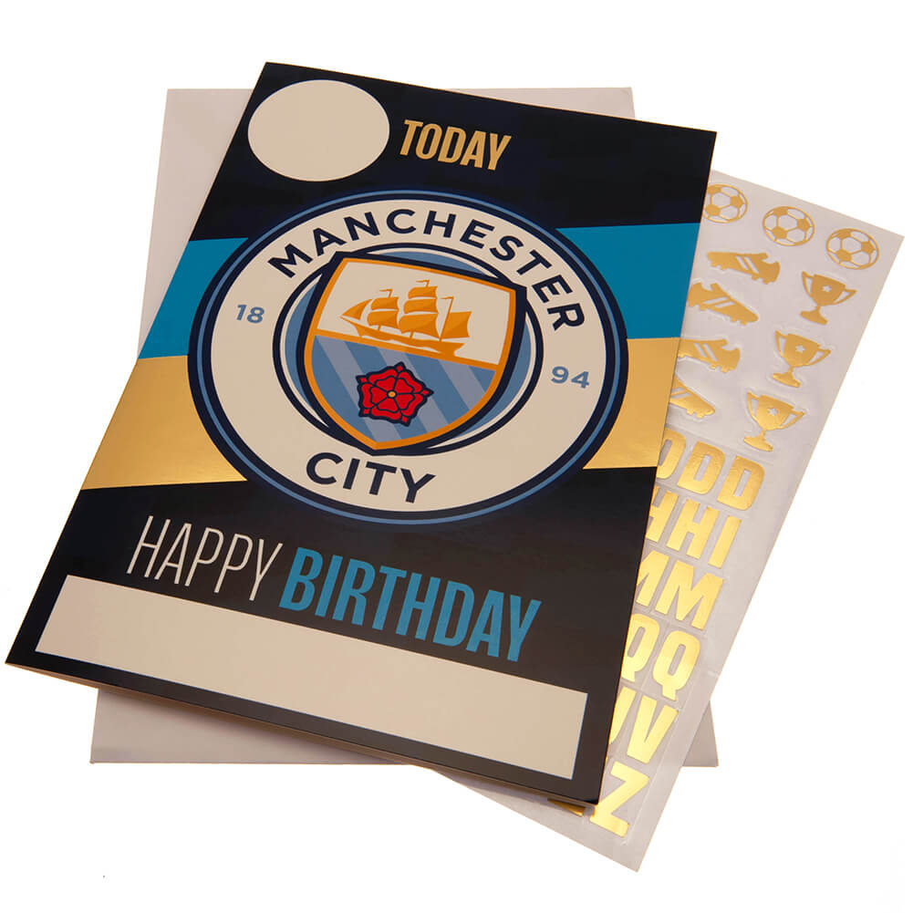 Manchester City Fc Fødselsdagskort    Klistermærker