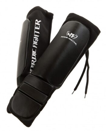 Nordic Fighter Grappling Shin Guards Instep Benskinne ægte Læder  -large