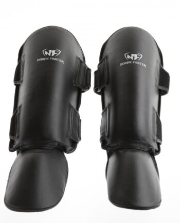 Nordic Fighter Shin Guards Instep Type   Benskinne Læder Sort Large