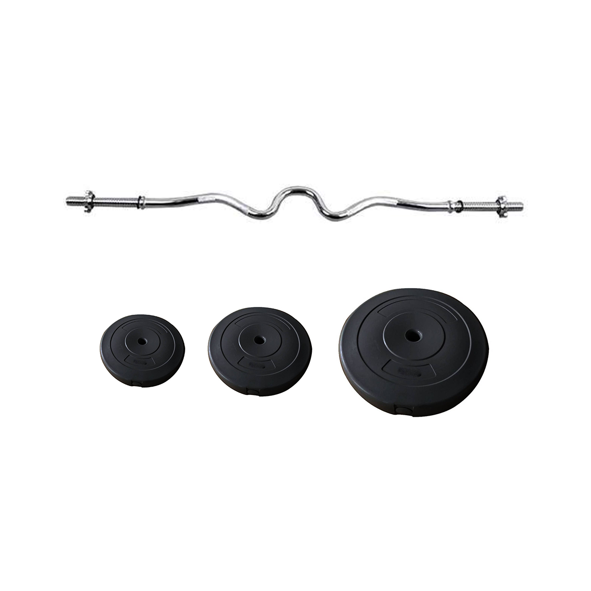 Odin Super Curl Vægtstang 120 Cm  30mm Inkl Vægtskiver  24 5kg