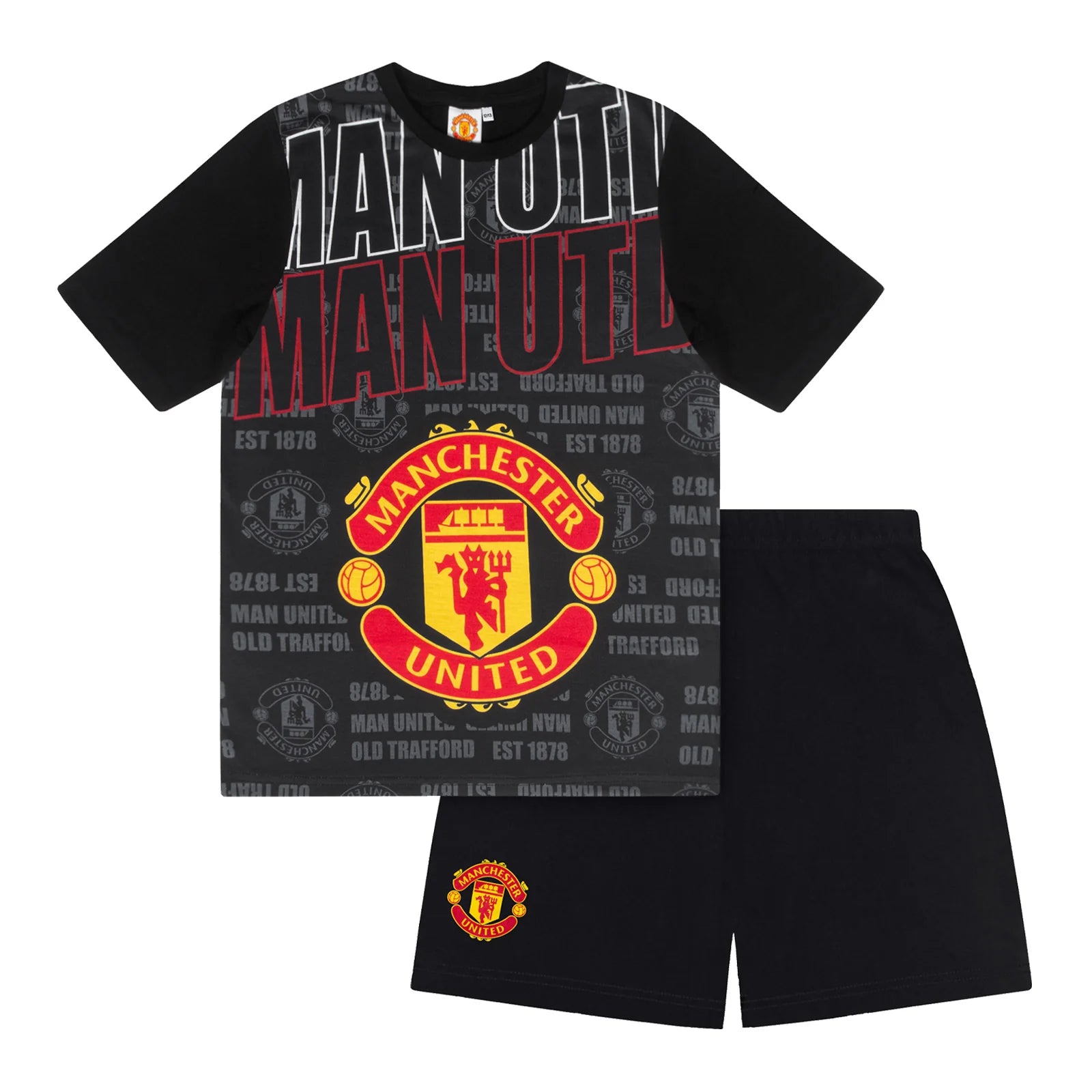 Officiel Mufc Børne Pyjamas  Kort Model  -  år