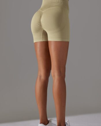 Performancepro Scrunch Shorts   High Waist Khaki Small   Khaki