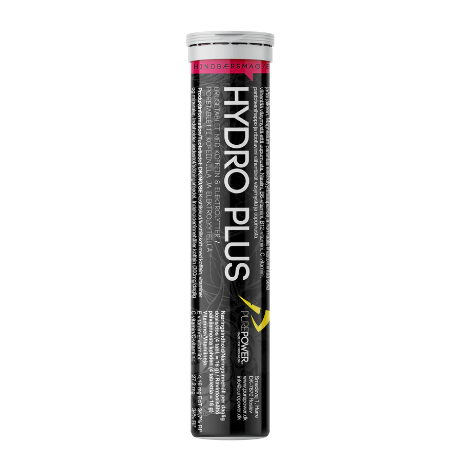 Purepower Hydrotabs Elektrolytter Hindbærsmag    Rør Med 20 Tabletter