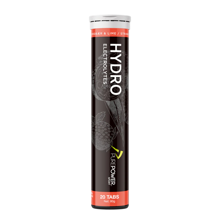 Purepower Hydrotabs Elektrolytter Jordbær Lime Smag    Rør Med 20 Tabletter