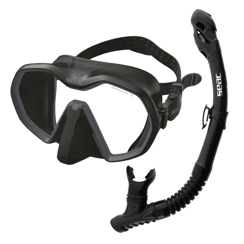Seac Snorkelsæt Icona   Reverse Dry Sort Antracite