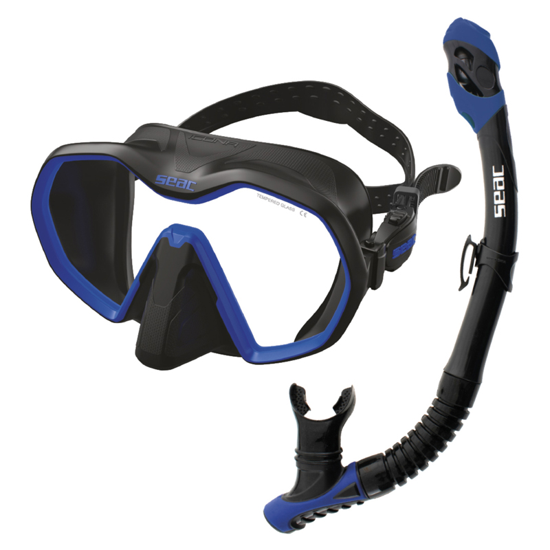 Seac Snorkelsæt Icona   Reverse Dry Sort Blå