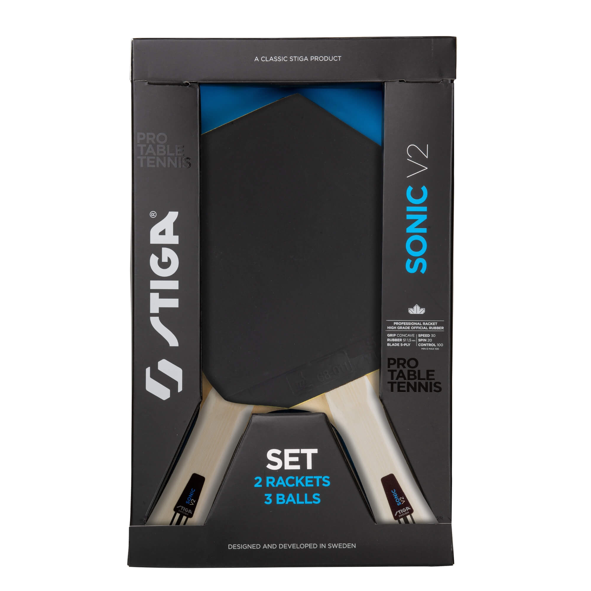Stiga  Sonic Set V2   Bat     Bolde