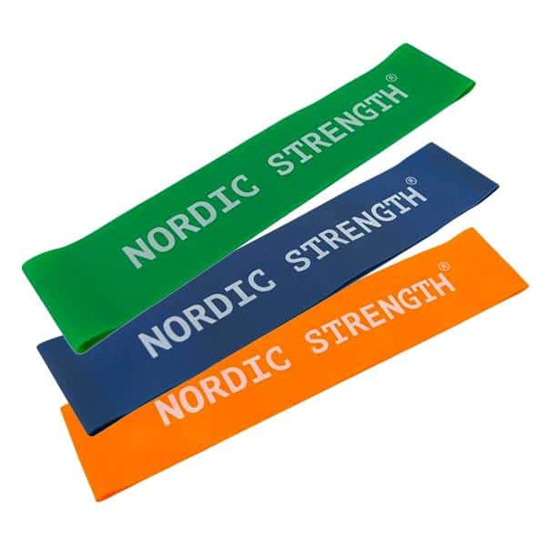 Træningselastik  -pack Fra Nordic Strength  Grøn Blå Orange