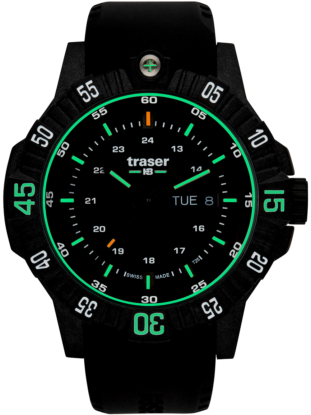 Traser 110723 Herreur P99   Tactical Sort Dykkerur Med Rem