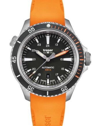Traser 10323 Herreur Ur Med Orange Gummirem